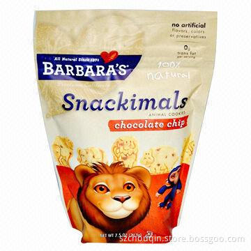 Stand-up Aluminum Foil Bags with Zip Lock, for Snack Food/Biscuit